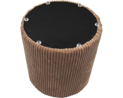 Rund manchesterpall med svart sits