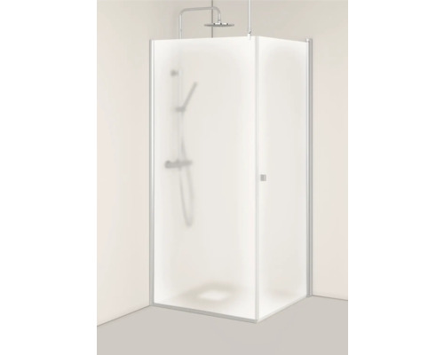 Fyrkantig duschkabin med huvud- och handdusch