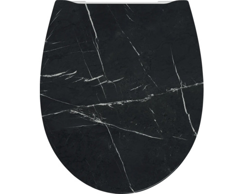 Toalettsits med mjukstängning FORM & STYLE Temoe vit matt decor Easy Cleaning Toalettsits med marmorlook