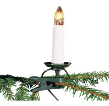 Julgransljus med klämma för fastsättning på en grangren