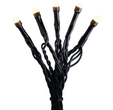 Ljusslinga med varmvita LED-lampor och svart kabel