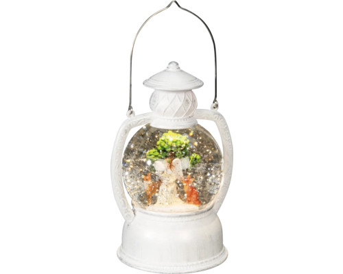 Lykta KONSTSMIDE LED ängel & djur vattenfylld 5h timer Snöglobslykta med skogsmotiv