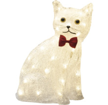 Dekorativ kattfigur med rosett, upplyst