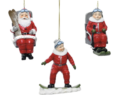 Julhänge tomte polyresin 10,5cm blandade utföranden