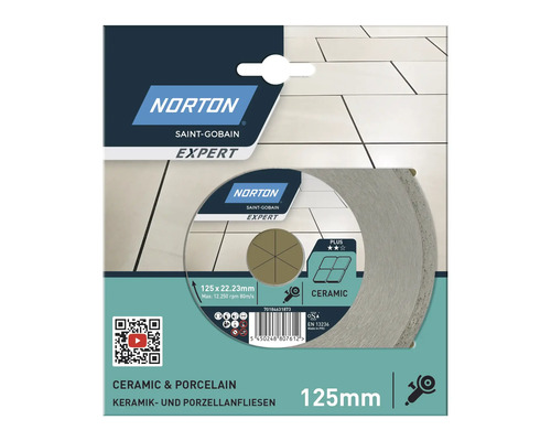 Norton Expert skärskiva för keramik och porslin, 125 millimeter