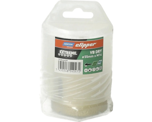 Norton Clipper diamantborrkronesats, diameter 55 mm x M14