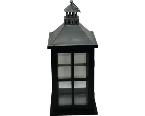 Dekorativ lykta av metall och glas