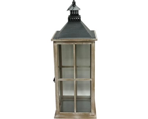 Dekorativ lykta av trä och glas