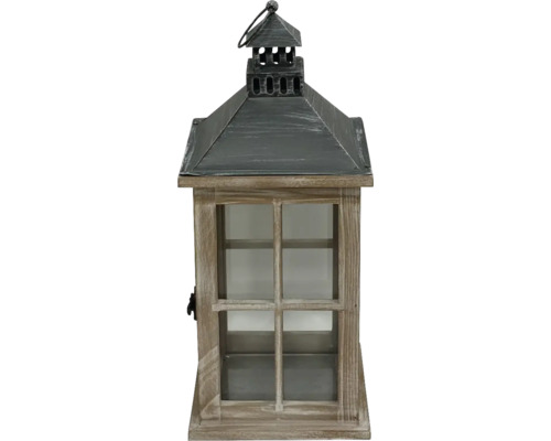 Dekorativ lykta av trä och metall för inomhusbruk