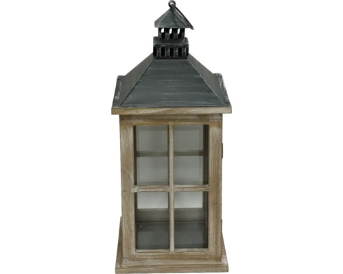 Dekorativ trälykta med metalldetaljer