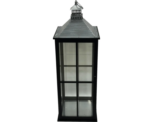 Dekorativ svart lykta med glasfönster