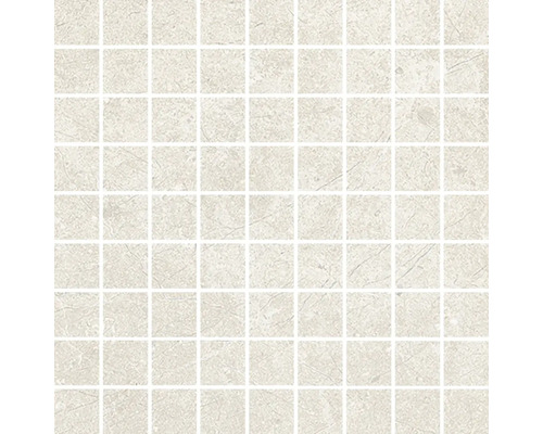 Mosaik Freistil Ivory beige creme matt 29,8x29,8 cm Mönster av mosaikplattor med fyrkantiga stenar