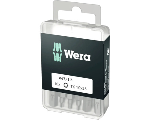 Wera bitsats 867/1 Z, Torx TX 10x25, 10 stycken i transparent förpackning
