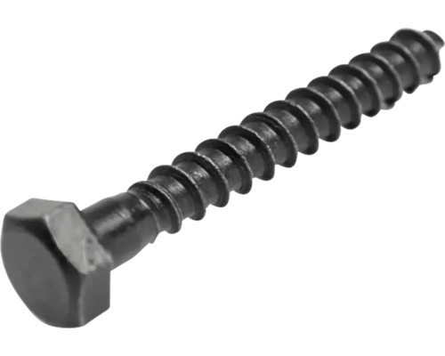 Fransk träskruv DRESSELHAUS 8x50mm svart 25-pack Skruv med sexkantshuvud