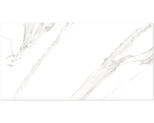 Klinker vit blank polerad Statuario Classic marmoroptik 60x120x0,9 cm