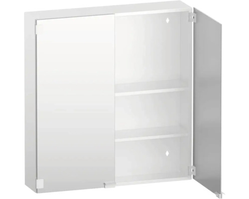 Öppet spegelskåp med hyllor för badrummet