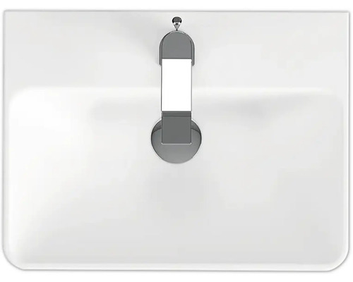 Ovanifrån bild av ett handfat med kran