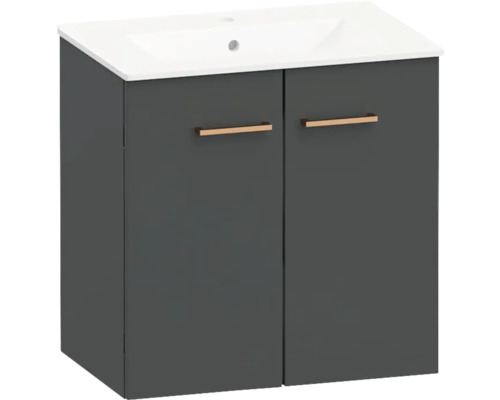 Tvättställsunderskåp med två dörrar och tvättställsskål