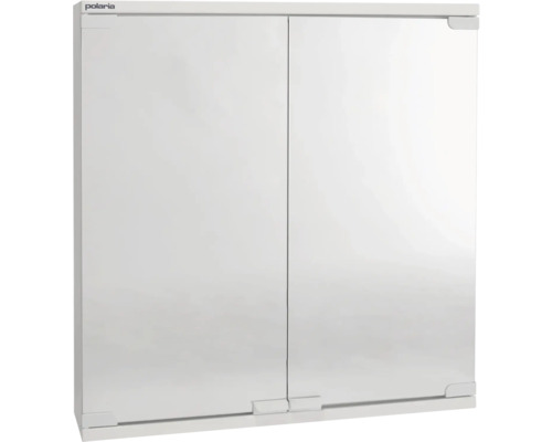 Spegelskåp POLARIA PK 550 vit pulvermålat stål 55x55x14,5 cm 8947844 Polaria spegelskåp med två dörrar