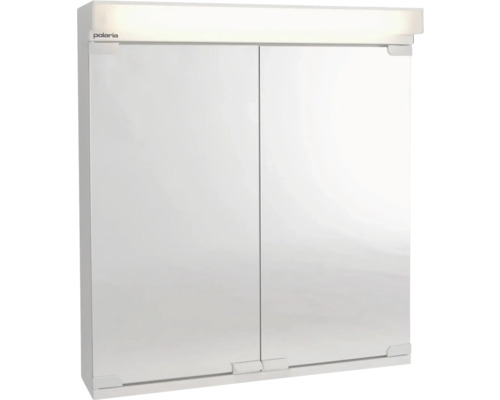 Spegelskåp med två dörrar och belysning