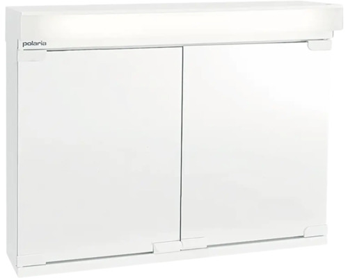 Spegelskåp POLARIA VPK 060 jordfelsbrytare vit pulvermålat stål 62x49x14,5 cm 4000K LED eluttag höger 8946003