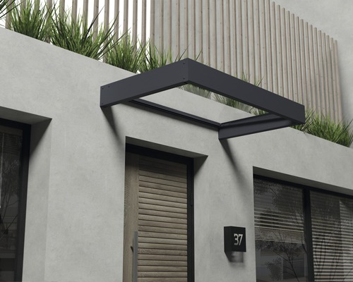 Metalltak över en ytterdörr