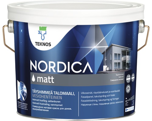 Fasadfärg TEKNOS Nordica matt vit 2,7L