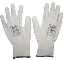 Två arbetshandskar med stickad mudd