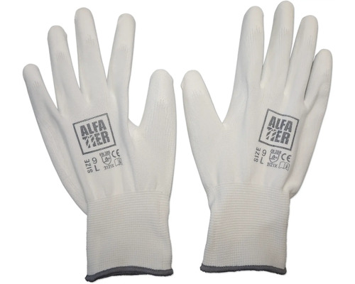 Två arbetshandskar med stickad mudd