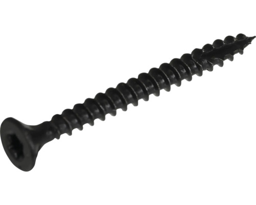 Spånskiveskruv DRESSELHAUS torx 4,5x30mm svart 50-pack En enda svart gipsskruv med gänga.
