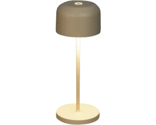 Bordslampa KONSTSMIDE Lille mini uppladdningsbar USB 2200/2700K 10-100lm Sand Bordslampa med rund skärm och fot