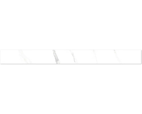 Sockel klinker Statuario classic vit polerad 6x60x0,9 cm Omålad profilbräder