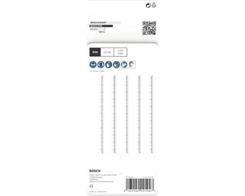 Bosch Expert sticksågblad set, bimetall, 152 mm, 6 TPI, 4 stycken