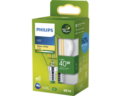 Philips LED-lampa, varmvit, E14 sockel