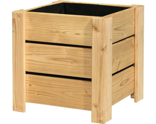 Fyrkantig planteringslåda i trä för trädgården