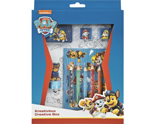 Paw Patrol kreativbox med målarbok, pennor och stämplar