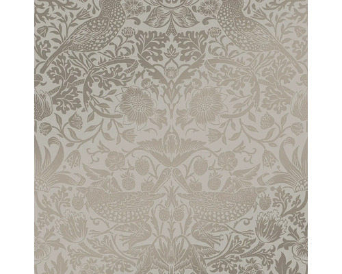 Tapet WILLIAM MORRIS Natur silver 0,52x10,05m Tapet med fågel- och blomstermönster