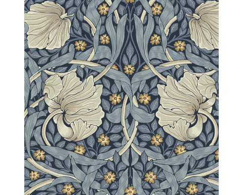 Tapet WILLIAM MORRIS Floral blue 0,52x10,05m Blommig tapet med blommönster av blommor och blad
