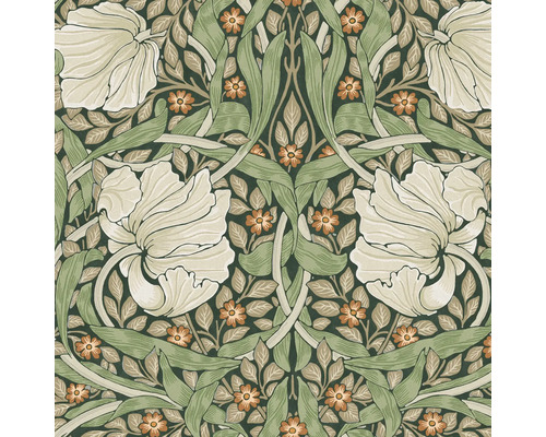 Tapet WILLIAM MORRIS Floral green 0,52x10,05m Tapetmönster med blommig design med blommor och blad