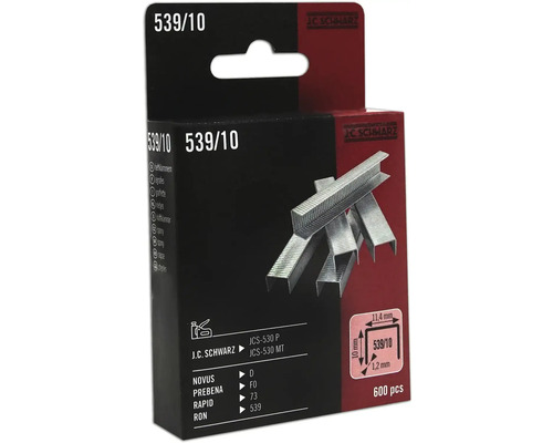 J C Schwarz häftklamrar typ 539/10, 600 stycken