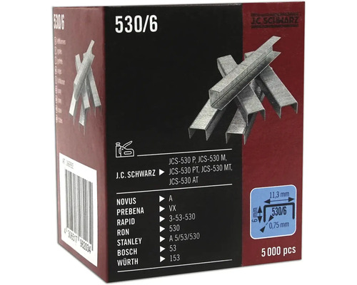 Förpackning häftklamrar typ 530/6 med 5000 stycken