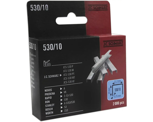 Häftklammer JC SCHWARZ 530/10 2000st J.C. Schwarz Typ 530/10 klammer, 2000 stycken