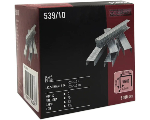 Häftklammer JC SCHWARZ 539/10 600st J C Schwarz häftklamrar typ 539/10, 5000 stycken