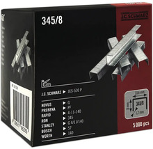 J.C. Schwarz häftklamrar 345/8, 5000 stycken, lämpliga för olika häftapparater