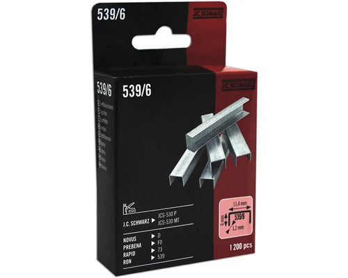 J.C. Schwarz häftklamrar 539/6, 1200 stycken