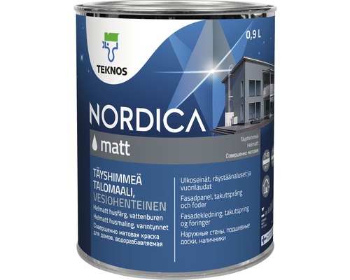 Fasadfärg TEKNOS Nordica matt svart 0,9L