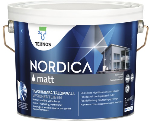 Fasadfärg TEKNOS Nordica matt svart 2,7L
