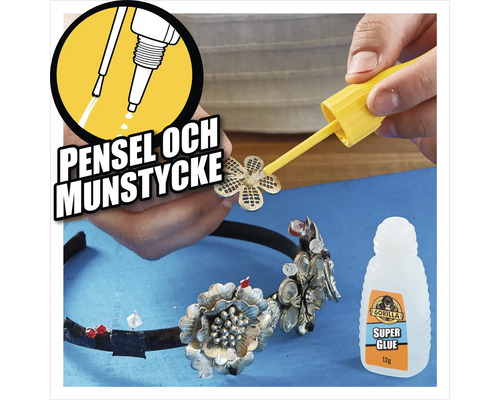 Gorilla Superlim med pensel för pyssel av dekorationer