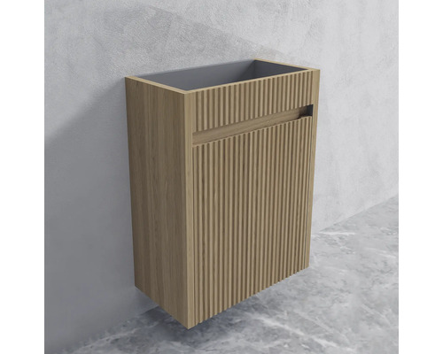 Tvättställsskåp med vertikalt räfflad front