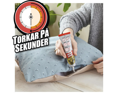 En person limmar en kudde med Gorilla kontaktlim.